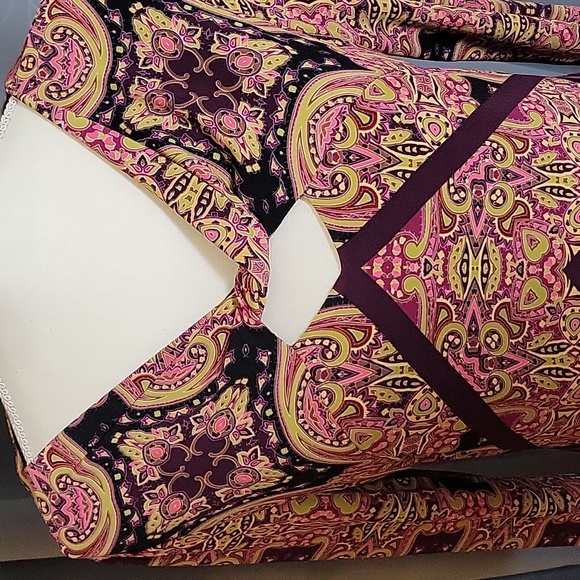 ETCETERA purple/ pink geometric midi dress sz 6 - Picture 2 of 8